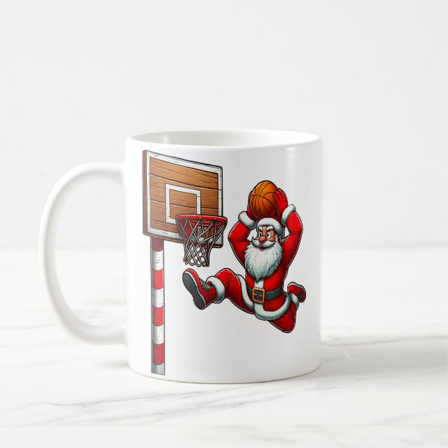 Santa Claus Basketball Player Christmas Xmas Kaffeetasse (Links)