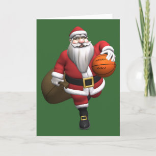 Santa Claus Basketball Player Feiertagskarte