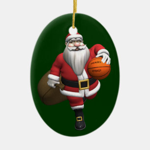 Santa Claus Basketball-Spieler Keramik Ornament