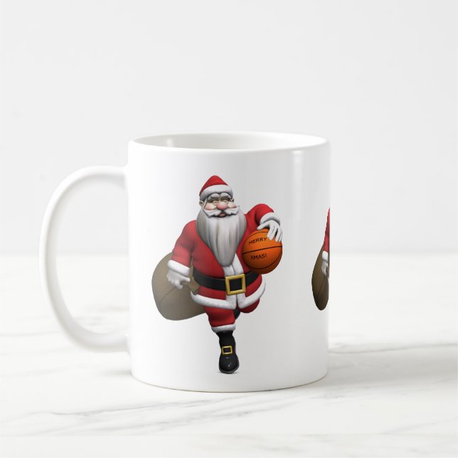 Santa Claus Basketball-Spieler Tasse (Links)