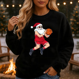 Santa Claus Basketball Weihnachten Sweatshirt