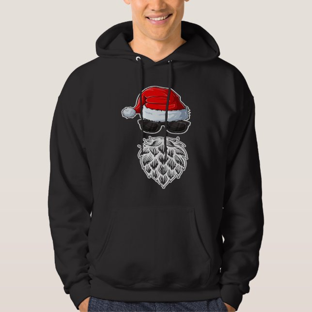 Santa Claus Beer Hops Christmas Costume Hoodie (Vorderseite)