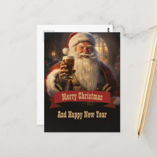 Santa Claus Beer Postkarte