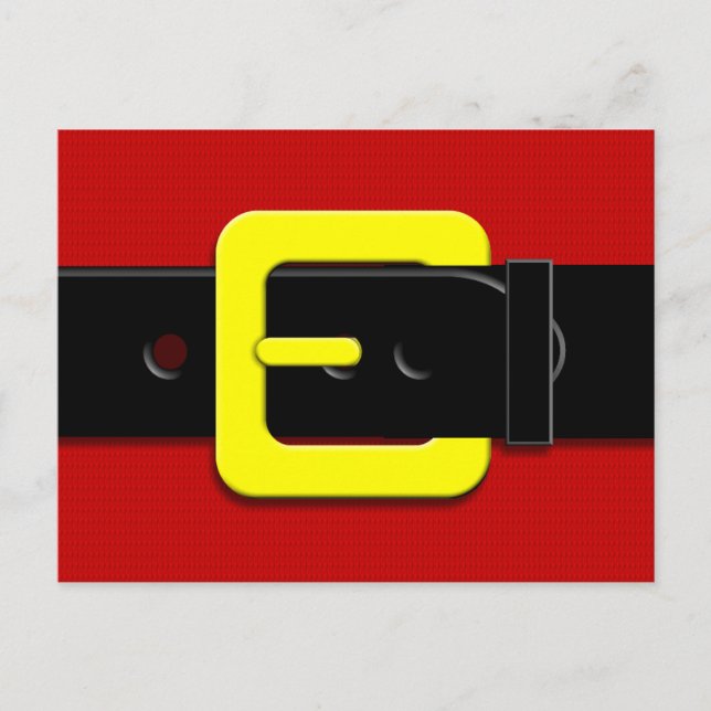 Santa Claus Belt Buckle Feiertagspostkarte (Vorderseite)
