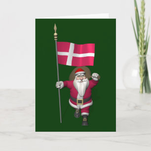 Santa Claus besucht Dänemark Dannebrog Feiertagskarte