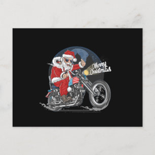 Santa Claus Biker US Flag Motorcycle Christmas Gif Postkarte