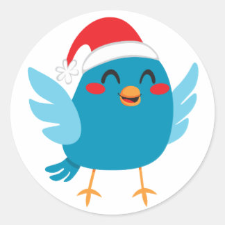Santa Claus Bird Runder Aufkleber