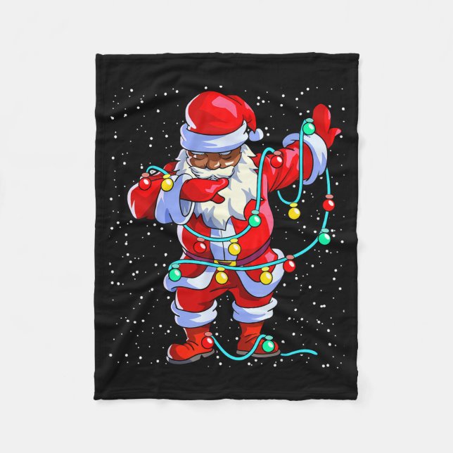 Santa Claus Black Christmas Afro African American  Fleecedecke (Vorderseite)