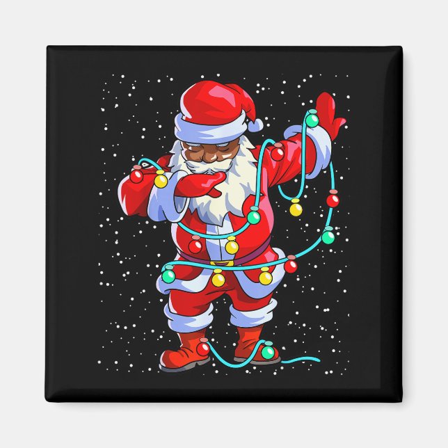 Santa Claus Black Christmas Afro African American  Magnet (Vorne)