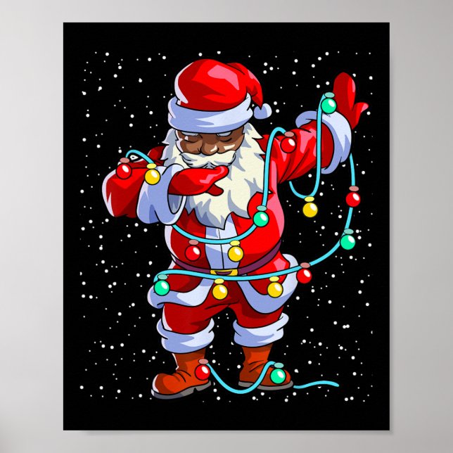Santa Claus Black Christmas Afro Afro American Poster (Vorne)