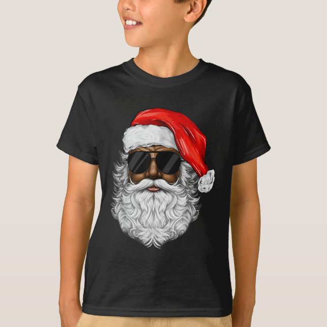 Santa Claus Black Man WeihnachtsWeihnachtsfeiertag T-Shirt (Vorderseite)