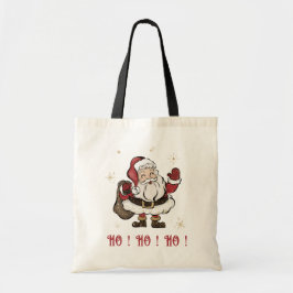 Santa Claus Black Tote Bag Tragetasche
