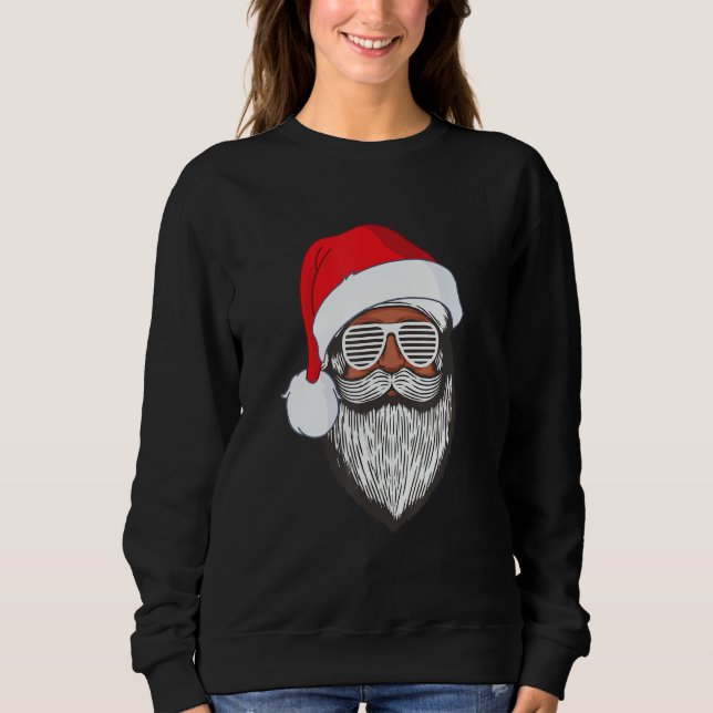Santa Claus Black Xmas Santa Afro African American Sweatshirt (Vorderseite)
