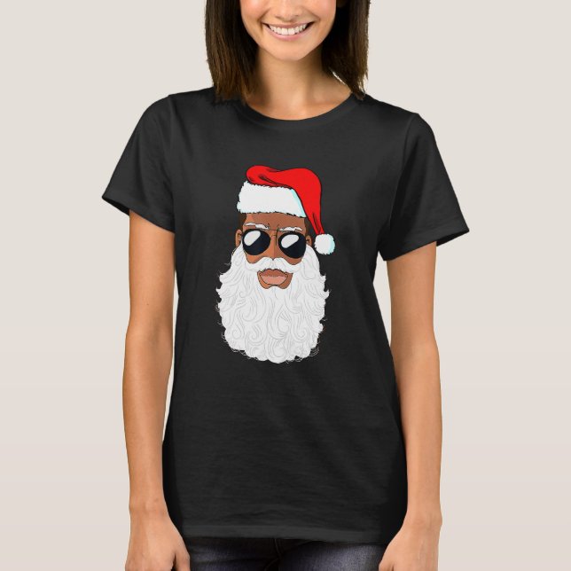 Santa Claus Black Xmas Santa Afro American T-Shirt (Vorderseite)