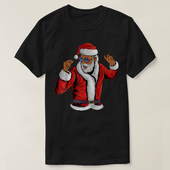 Santa Claus Black Xmas Santa Afro American T-Shirt (Design vorne)