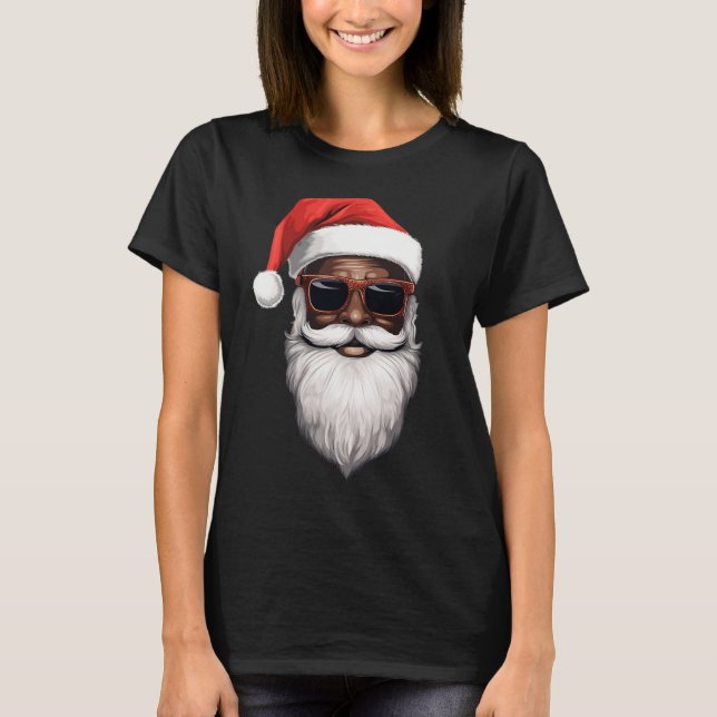 Santa Claus Black Xmas Santa Afro American T-Shirt (Vorderseite)