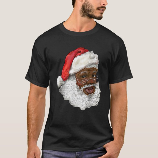 Santa Claus Black Xmas Santa Afro American T-Shirt (Vorderseite)