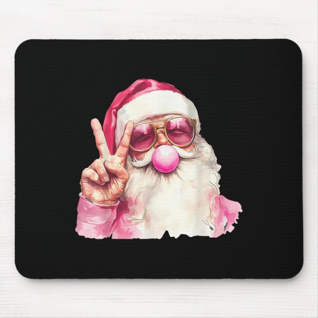 Santa Claus Blowing Bubble Gum Nk Sungles Christma Mousepad (Vorne)