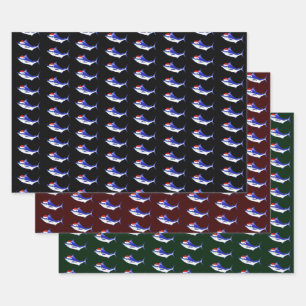 Santa Claus Blue Marlins Geschenkpapier Set