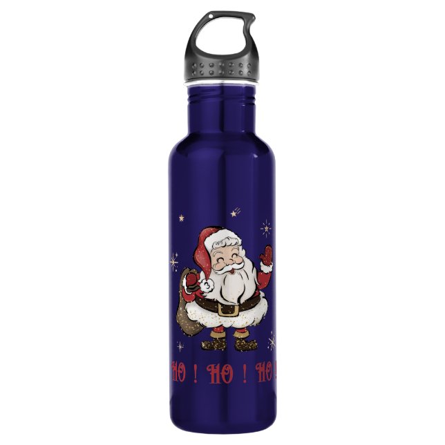 Santa Claus Blue Water Flasche Edelstahlflasche (Vorderseite)