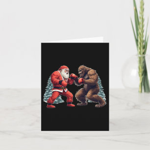 Santa Claus Boxing Bigfoot Sasquatch Weihnachten Karte