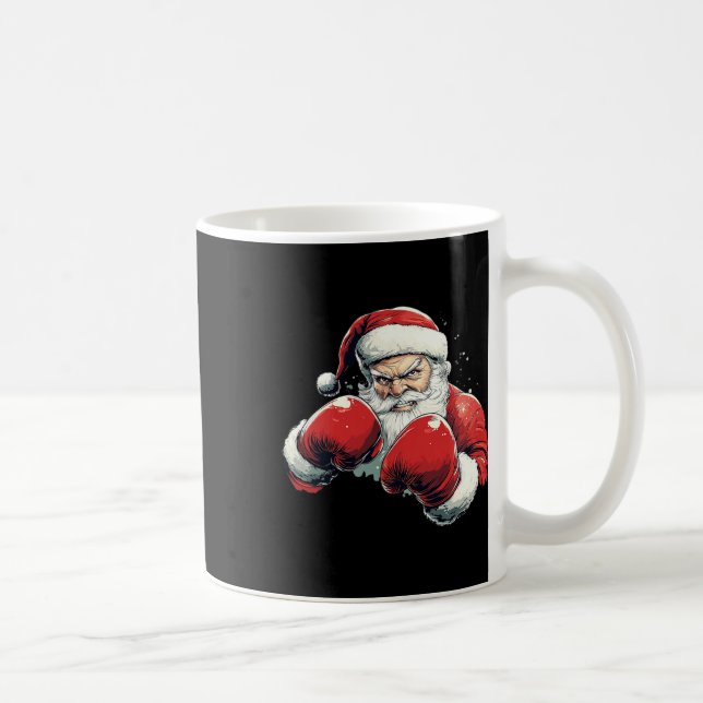 Santa Claus Boxing - Weihnachtsmann mit Boxhandsch Kaffeetasse (Rechts)