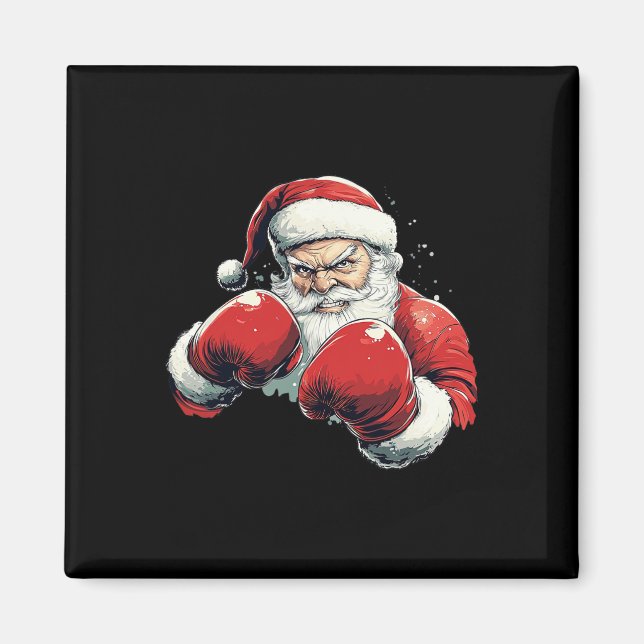 Santa Claus Boxing - Weihnachtsmann mit Boxhandsch Magnet (Vorne)