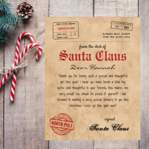 Santa Claus Brief vom Vintagen Printable vom Weihn