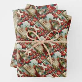 Santa Claus bringing gifts and presents Geschenkpapier Set