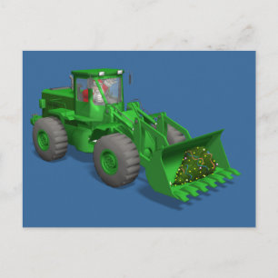 Santa Claus Bulldozer Operator Feiertagspostkarte