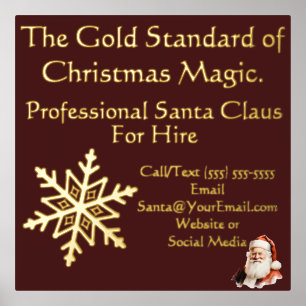 Santa Claus Business Card Gold Foliendrucke