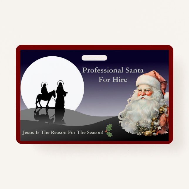 Santa Claus Business Card Jesus Is The Reason Ausweis (Vorderseite)
