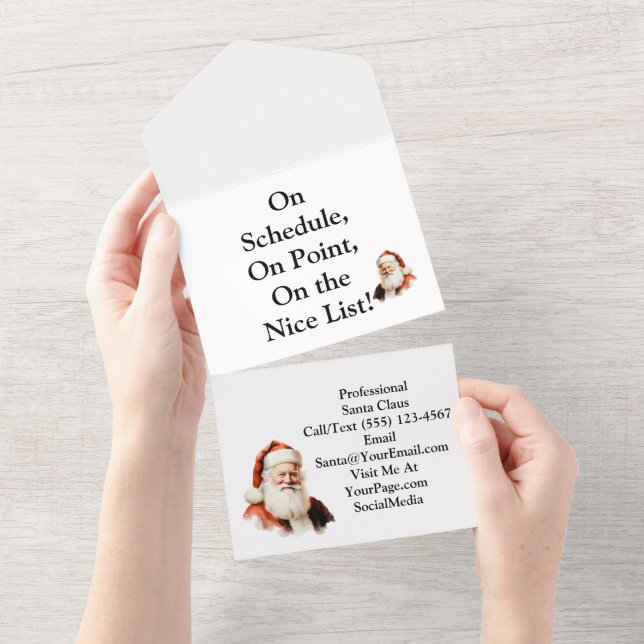 Santa Claus Business Mail Card All In One Einladung (Abreißtisch)