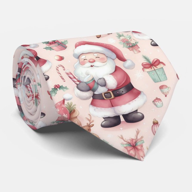 Santa Claus Candy Canes Krawatte (Gerollt)