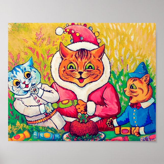 Santa Claus Cat, Louis Wain Poster (Vorne)
