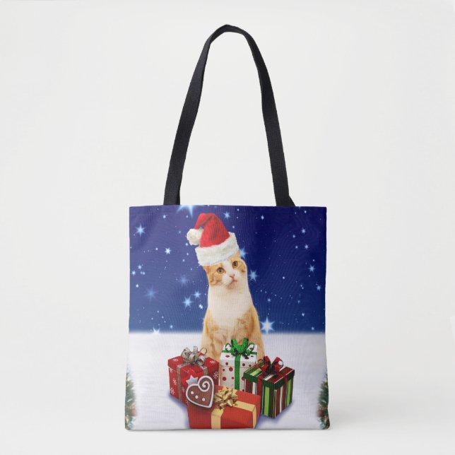Santa Claus Cat with Christmas Gift (Vorderseite)