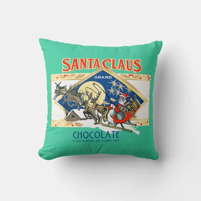 Santa Claus Chocolate Accent Pillow Kissen (Vorderseite)