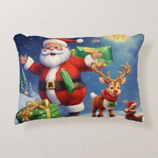 SANTA CLAUS CHRISMAS FARBFARBIGE DURCHROW PILLOW DEKOKISSEN