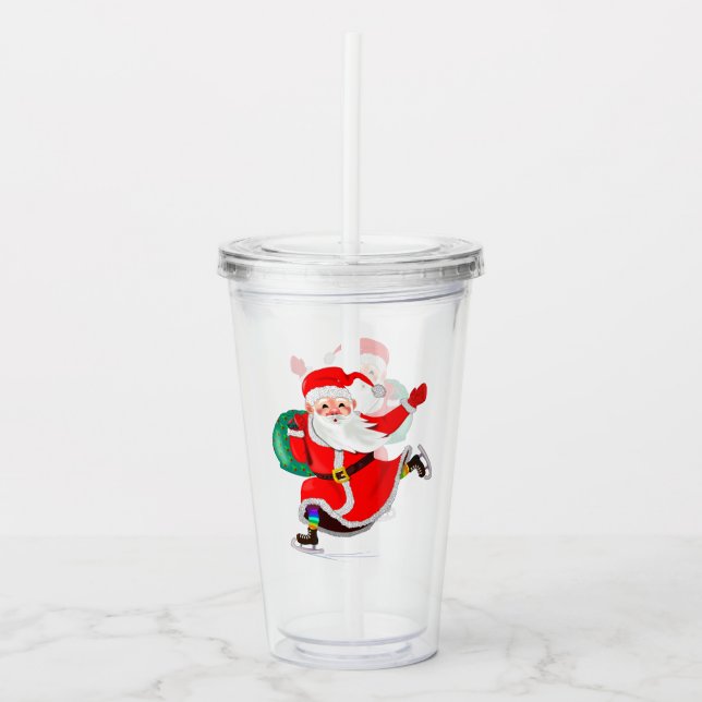 Santa Claus Christmas Acrylic Tumbler Acryltrinkbecher (Vorderseite)