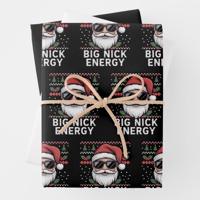 Santa Claus Christmas Big Nick Energy Party Funny Geschenkpapier Set (Beispiel)