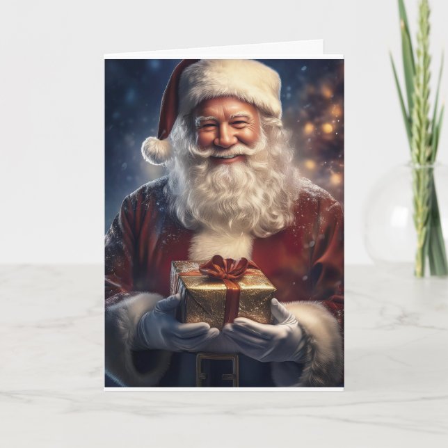 Santa Claus Christmas Card Feiertagskarte (Vorderseite)