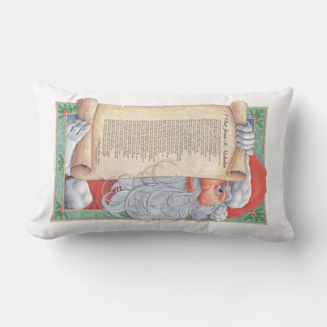 Santa Claus Christmas Lumbar Pillow Lendenkissen (Vorderseite)