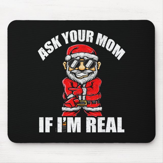 Santa Claus Christmas Naughty Shirt Adult Santa Cl Mousepad (Vorne)