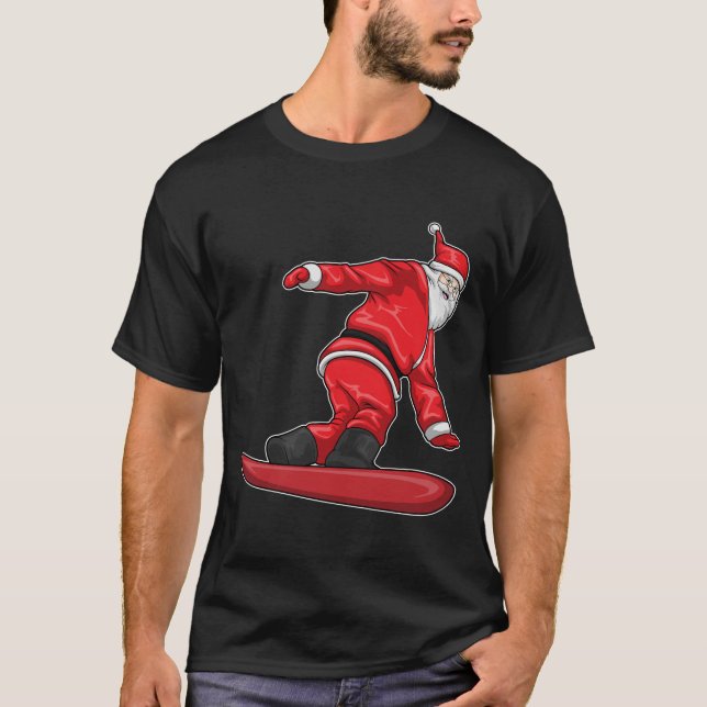Santa Claus Christmas Snowboard T-Shirt (Vorderseite)