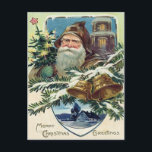 Santa Claus Christmas Tree Bell Star Feiertagspostkarte<br><div class="desc">Zeit,  um die Feiertage zu feiern. Dieser Weihnachtsausdruck aus dem Jahrtausend zeigt den santa claus.</div>