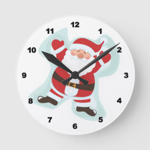 Santa Claus Clock Runde Wanduhr