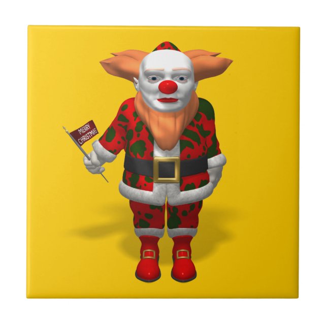 Santa Claus Clown Fliese (Vorderseite)