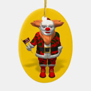 Santa Claus Clown Keramik Ornament