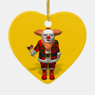Santa Claus Clown Keramik Ornament