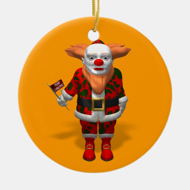 Santa Claus Clown Keramikornament (Vorne)